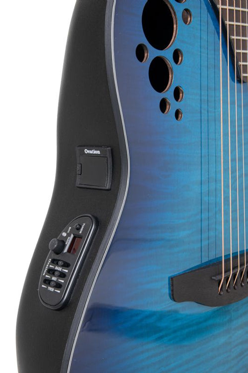 Ovation Celebrity Elite Plus Acoustic / Electric Guitar, Blue Flame OVATION Guitar for sale canada