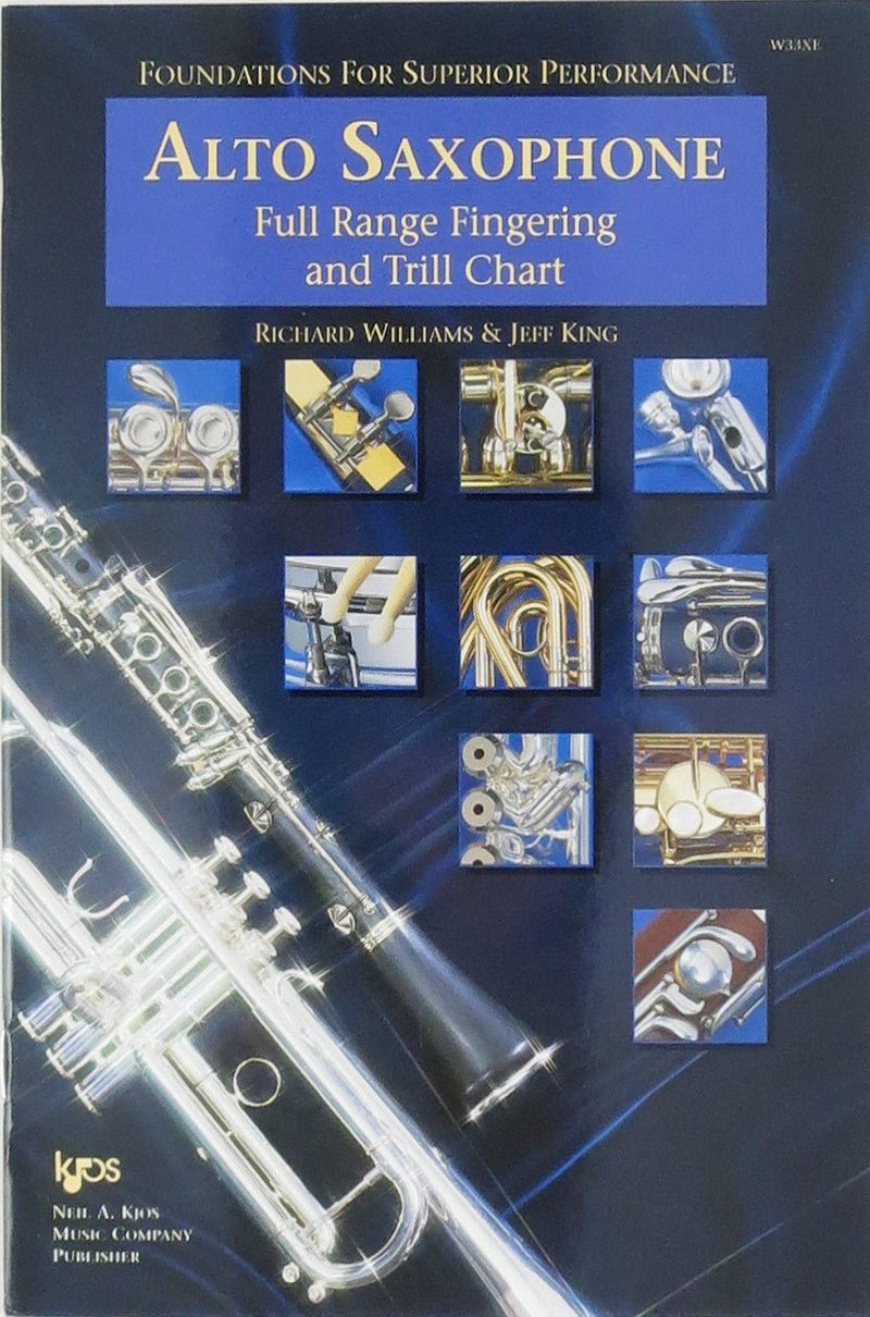 Alto Saxophone Full Range Fingering and Trill Chart Kjos (Neil A.) Music Co ,U.S. Music Books for sale canada
