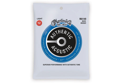 Martin Guitar Strings: Martin Authentic SP Acoustic Guitar Strings - 80/20 Bronze MA140 Light Martin & Co. Guitar Accessories for sale canada