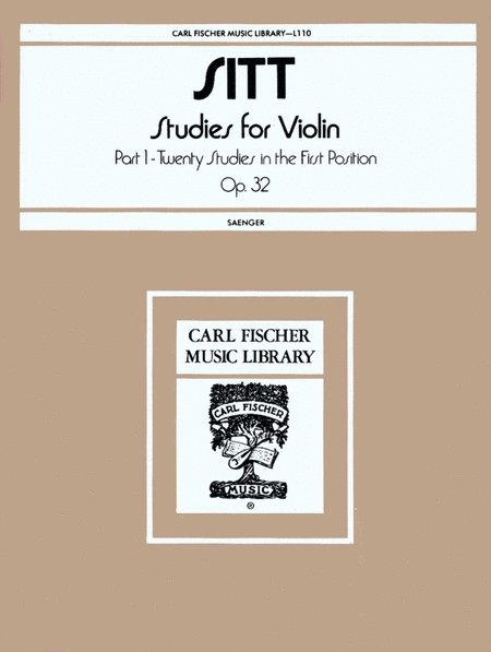 Sitt Studies for Violin - Part 1 - Twenty Studies in the First Position Op.32 Carl Fischer Music Music Books for sale canada