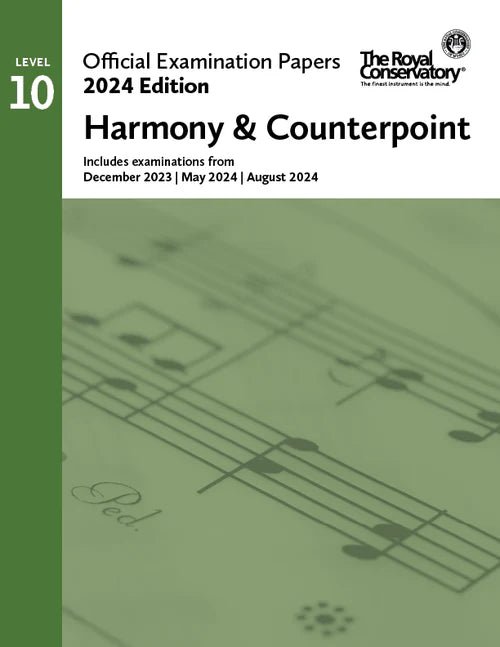 2024 Official Examination Papers: Level 10 Harmony & Counterpoint RCM Publishing Music Books for sale canada