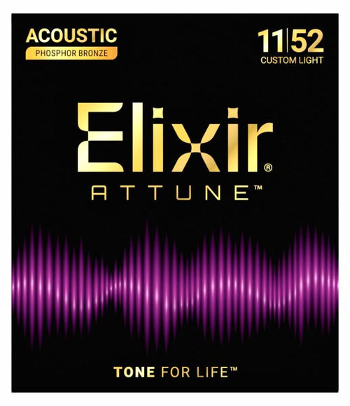 ELIXIR  ELIXIR Attune Phosphor Bronze Acoustic Guitar Strings Custom Light 11-52,Hamilton,Canada