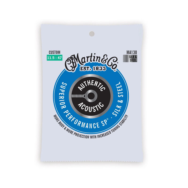 Martin MA130Authentic Acoustic SP® Guitar Strings Silk & Steel 11.5-47 Custom