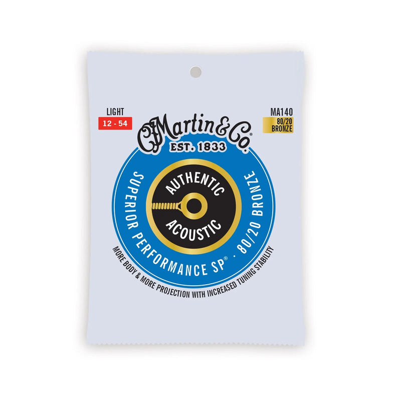 Martin MA190 Authentic Acoustic SP® Guitar Strings 80/20 Bronze 12-54