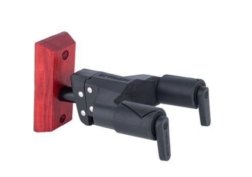 Hercules GSP38WBR+ Auto Grip Universal Guitar Hanger For Wall Mounting With Burgundy Red Wood Base, Short Arm HERCULES Guitar Accessories for sale canada