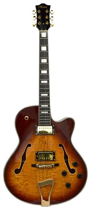 LEMARQUIS F4000 HOLLOW BODY GUITAR - ORANGE BURST,Hamilton,Canada