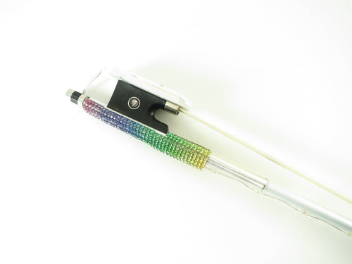 Rozanna's Violins Glow Bow Multi Color White Carbon Fiber Violin Bow Multicolor handle Rozanna's Violins Violin for sale canada