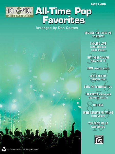 10 for 10 Sheet Music: All-Time Pop Favorites Default Alfred Music Publishing Music Books for sale canada