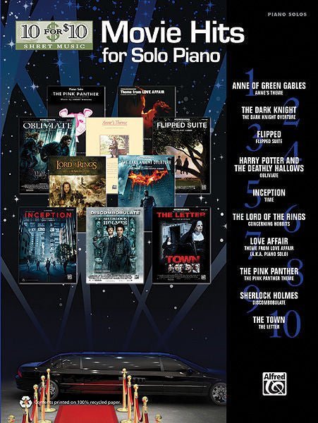 10 for 10 Sheet Music: Movie Hits for Solo Piano Default Alfred Music Publishing Music Books for sale canada