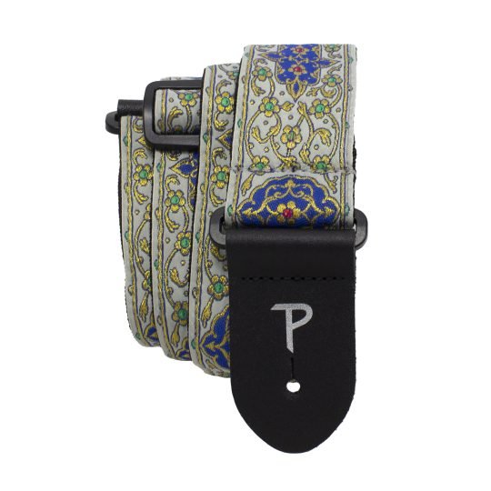2″ GRAY BLUE ORNATE JACQUARD GUITAR STRAP Perri's Guitar Accessories for sale canada