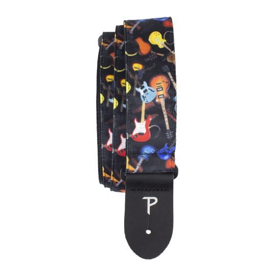 2” GUITARS ALLOVER PRINTED FABRIC GUITAR STRAP Perri's Guitar Accessories for sale canada