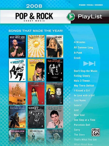 2008 Pop & Rock Sheet Music Playlist Songs That Made the Year! Default Alfred Music Publishing Music Books for sale canada