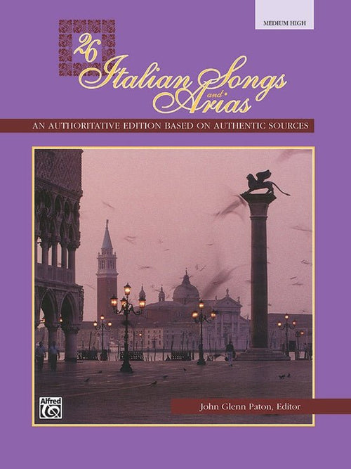 26 Italian Songs and Arias Medium High With CD Alfred Music Publishing Music Books for sale canada