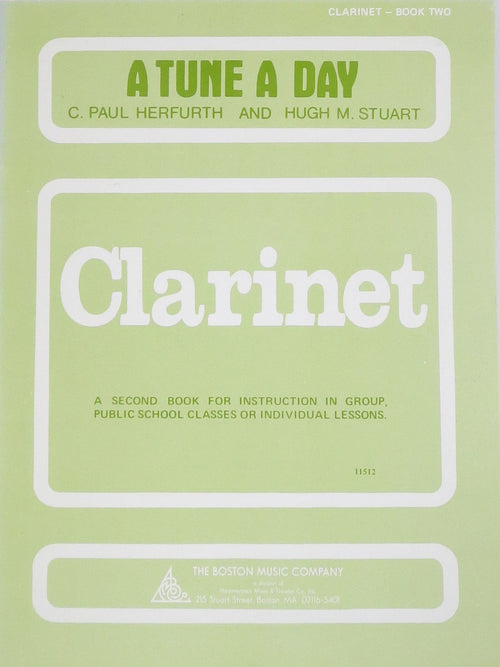 A Tune A Day - Clarinet Book Two Boston Music Company Music Books for sale canada