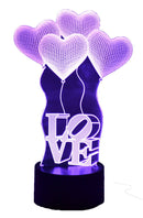 Acrylic Color Changing 3D Lamps - Love w/Heart Balloons Aim Gifts Accessories for sale canada