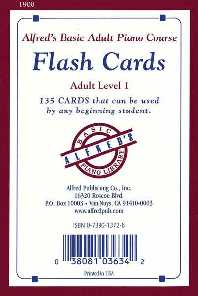 Alfred's Basic Adult Piano Course: Flash Cards, Level 1 Alfred Music Publishing Flashcards for sale canada