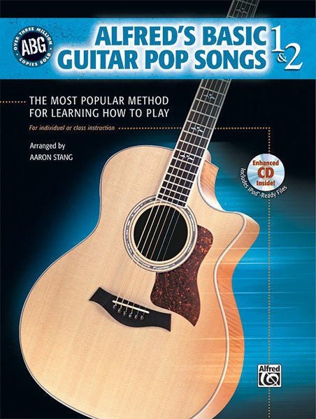 Alfred's Basic Guitar Pop Songs, Level 1 & 2, (Book & CD) Default Alfred Music Publishing Music Books for sale canada