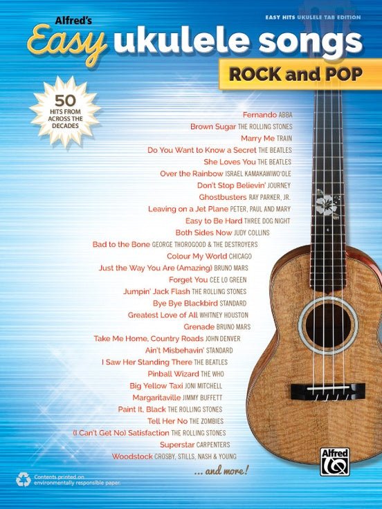 Alfred's Easy Ukulele Songs: Rock and Pop Alfred Music Publishing Music Books for sale canada