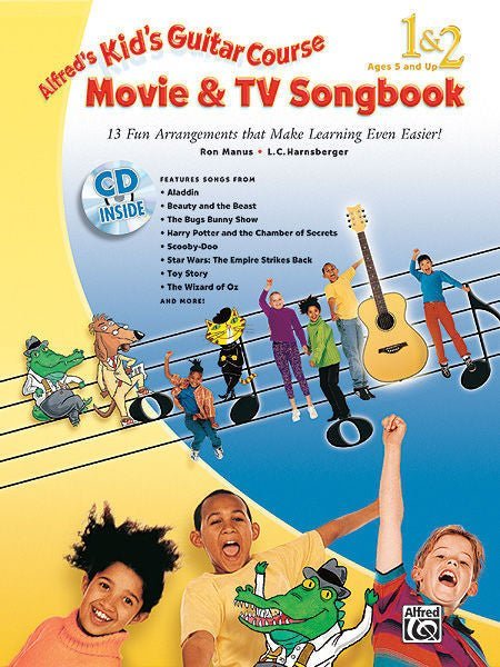 Alfred's Kid's Guitar Course Movie & TV Songbook 1 & 2 (Book & CD) Default Alfred Music Publishing Music Books for sale canada