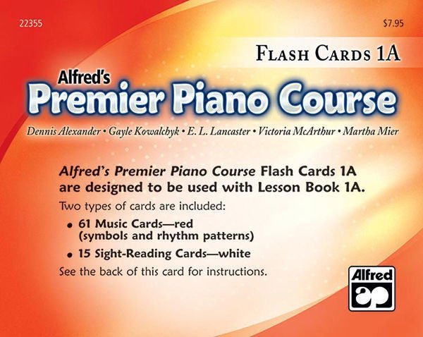 Alfred's Premier Piano Course, Flash Cards Level 1A Default Alfred Music Publishing Flashcards for sale canada