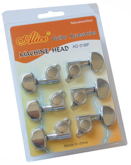 Alice Machine Heads Set of 6 for Guitar Chrome - 6 in a Row Alice Guitar Accessories for sale canada