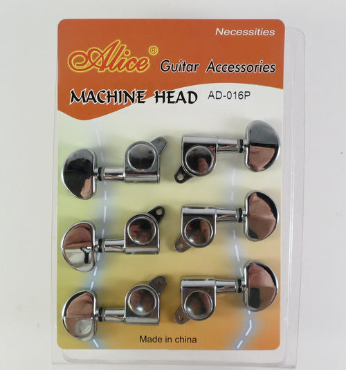 Alice Machine Heads Set of 6 for Guitar Chrome - 6 in a Row Alice Guitar Accessories for sale canada