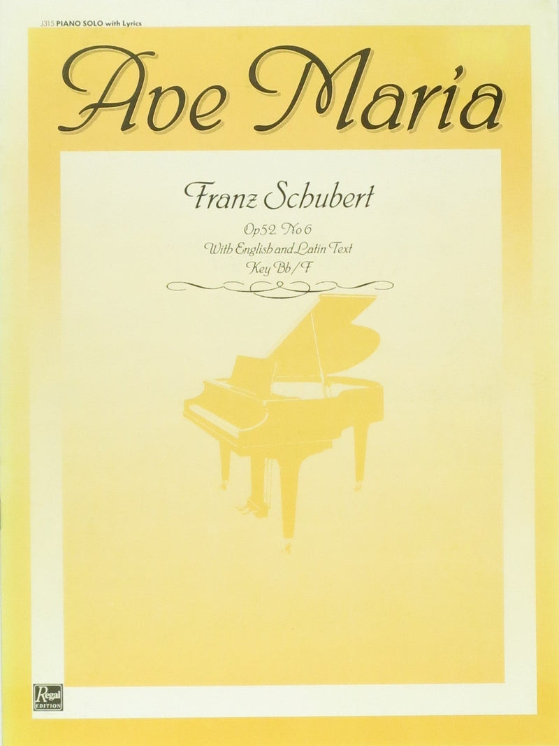 Ave Maria Franz Schubert Op 52 No. 6 for Piano Solo Mayfair Music Music Books for sale canada