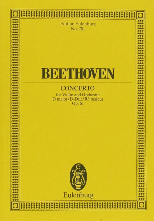 Beethoven Concerto for Violin and Orchestra in D Major, Op. 61 Default Eulenburg Music Books for sale canada