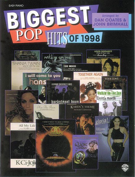 Biggest Pop Hits of 1998, Easy Piano Alfred Music Publishing Music Books for sale canada