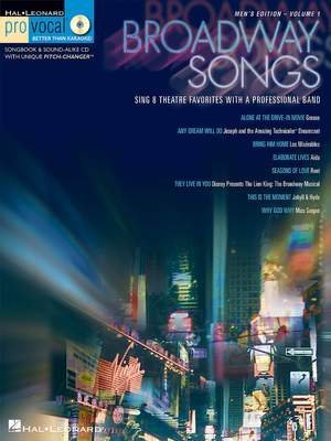 Broadway Songs, Pro Vocal Series Volume 1, Men's Edition Book/CD Default Hal Leonard Corporation Music Books for sale canada