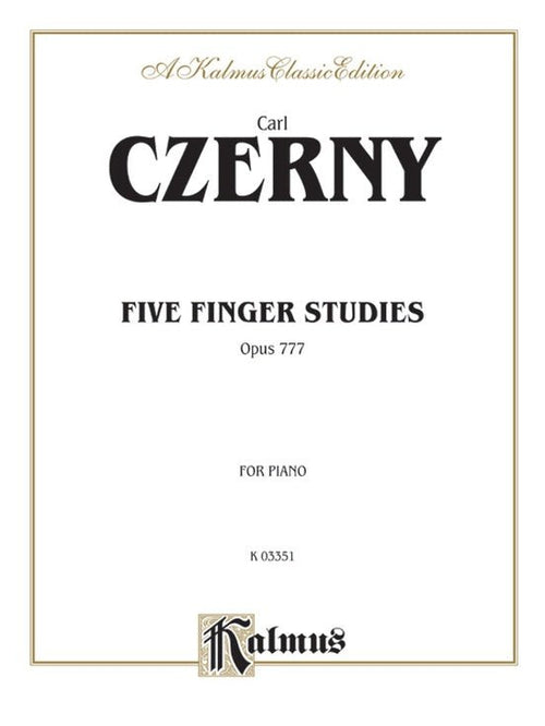 Carl Czerny Five Finger Studies, Opus 777 Alfred Music Publishing Music Books for sale canada