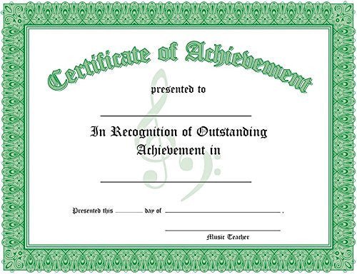 Certificate of Achievement Green Santorella Publications Certificate for sale canada