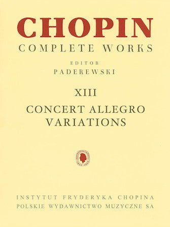 Chopin, Complete Works Vol. XIII, Concert Allegro Variations Default Hal Leonard Corporation Music Books for sale canada