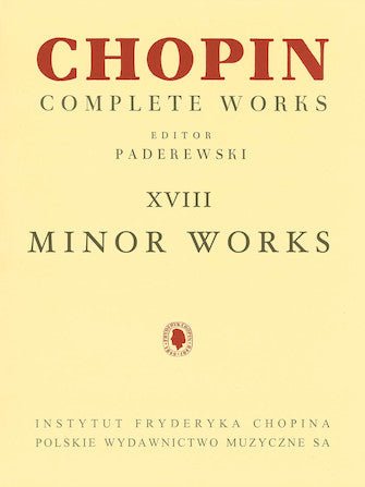 Chopin, Complete Works Vol. XVIII, Minor Works Hal Leonard Corporation Music Books for sale canada