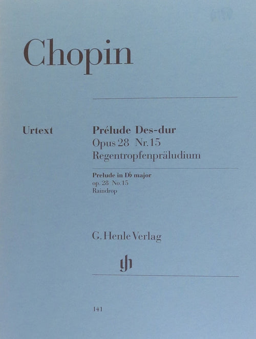 Chopin, Prelude Op. 28, 15 D-flat Major Raindrop, for Piano (Urtext) G.Henle Sheet Music for sale canada