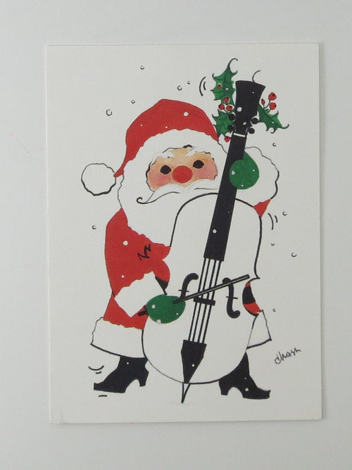 Christmas Musical Card Santa Double Bass Player Music Treasures Accessories for sale canada