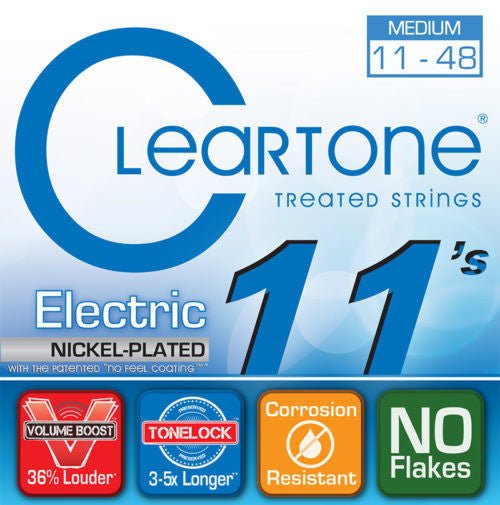 Cleartone Electric Nickel-Plated Guitar Strings, Medium / 11-48 ClearTone Strings Guitar Accessories for sale canada