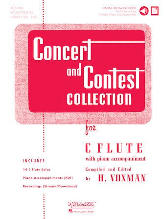 Concert and Contest Collection for C Flute Solo Book with Online Media Hal Leonard Corporation Music Books for sale canada,884088109004