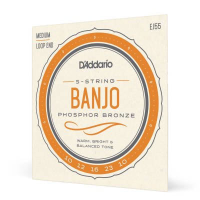 D'Addario 5 String Banjo Phosphor Bronze, Medium loop End Strings, 10-23 D'Addario &Co. Inc Instrument Accessories for sale canada