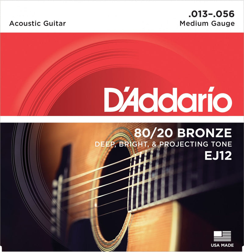 D'Addario 80/20 Bronze EJ Acoustic Guitar Strings Medium / .013 - .056 D'Addario &Co. Inc Guitar Accessories for sale canada