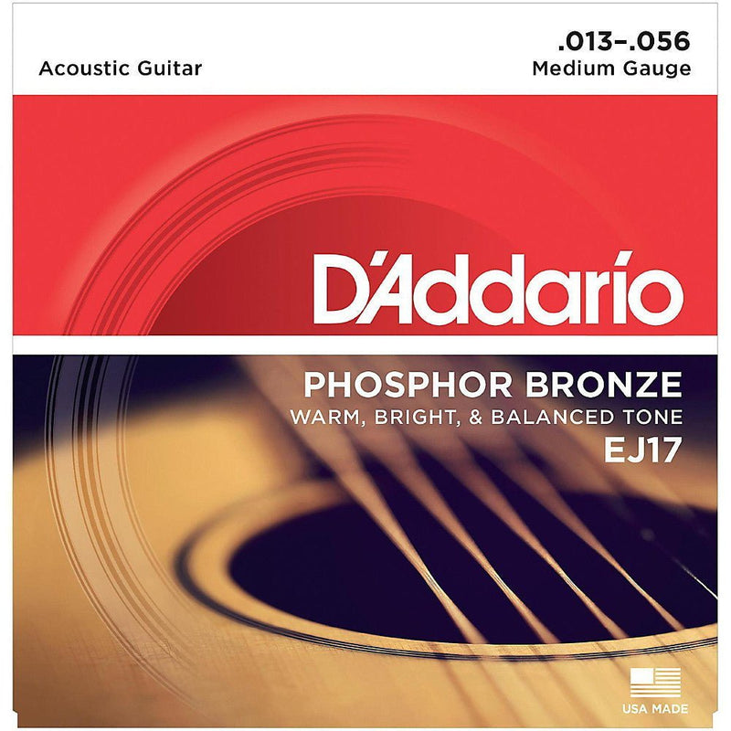 D'Addario EJ Phosphor Bronze Acoustic Guitar Strings Medium / .013-.056 D'Addario &Co. Inc Guitar Accessories for sale canada,EJ17