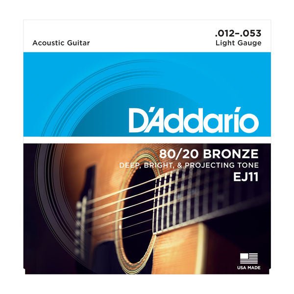 D'Addario EJ11 80/20 Bronze Acoustic Guitar Strings D'Addario &Co. Inc Guitar Accessories for sale canada
