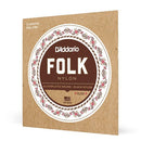 D'Addario EJ32 Folk Nylon Ball End Silver Plated Wrap, Nylon Core, Black Nylon Trebles ball end D'Addario &Co. Inc Guitar Accessories for sale canada