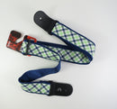 D'Addario Guitar Strap, Woven Gingham Navy/Teal D'Addario &Co. Inc Guitar Accessories for sale canada