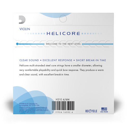 D'Addario H310 Helicore Violin String Set Medium H310-4/4M 4/4 Medium D'Addario &Co. Inc Violin Accessories for sale canada