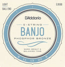 D'Addario Phosphor Bronze Ball End Banjo Strings Set, Light D'Addario &Co. Inc Instrument Accessories for sale canada