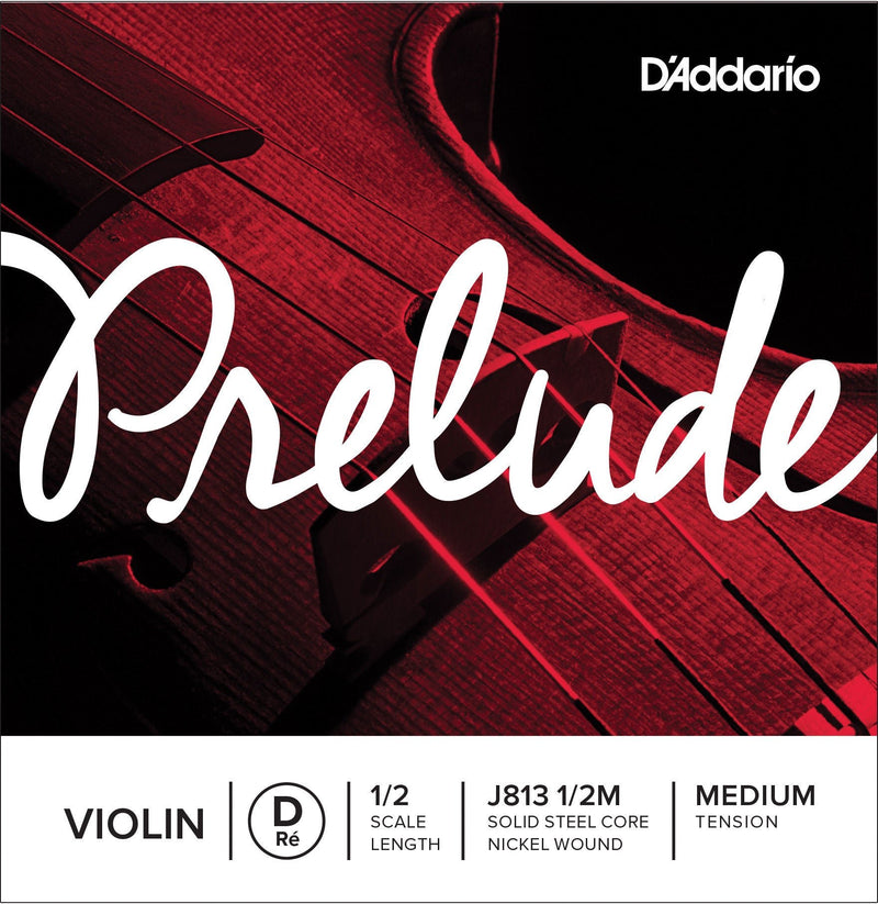 D'Addario Prelude Violin 1/2 Size Single String, Medium Tension D D'Addario &Co. Inc Violin Accessories for sale canada