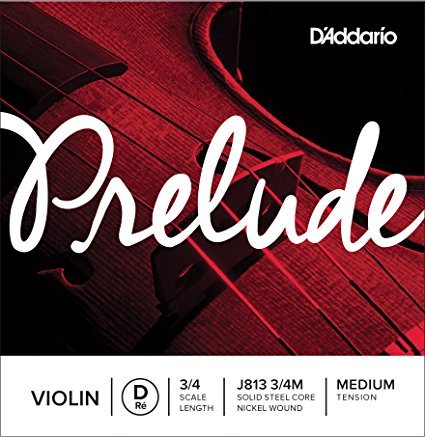 D'Addario Prelude Violin 3/4 String - Medium Tension D D'Addario &Co. Inc Violin Accessories for sale canada