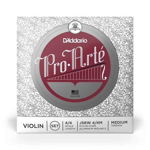 D'Addario Pro Arte Violin J56W 4/4M Wound E, Medium Tension, Ball End, Full Set D'Addario &Co. Inc Violin Accessories for sale canada