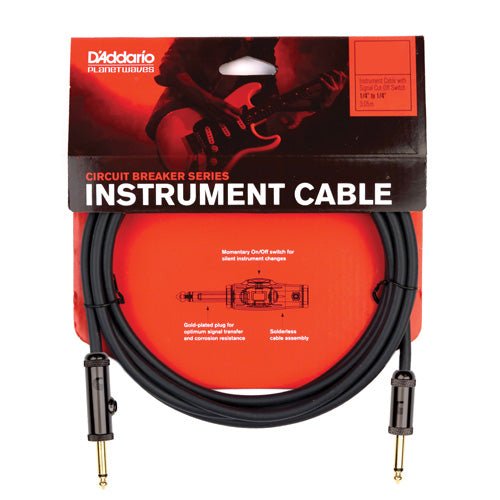 D'Addario PW-AG-10 Circuit Breaker Straight to Straight Instrument Cable - 10 foot D'Addario &Co. Inc Guitar for sale canada